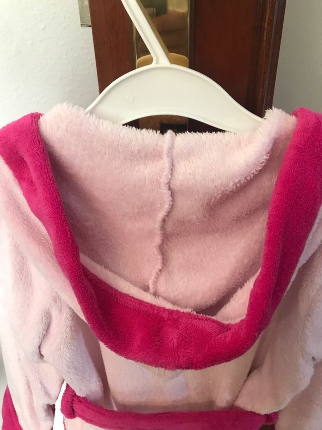 Albornoz niña 98/104 rosa pulpo. Sin usar