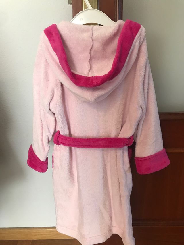 Albornoz niña 98/104 rosa pulpo. Sin usar