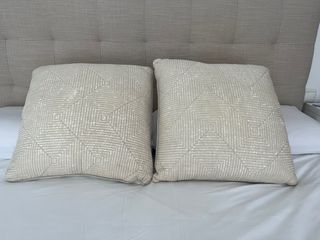 Juego de 2 cojines cuadrados beige 40x40