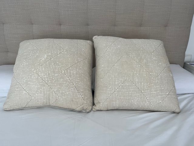 Juego de 2 cojines cuadrados beige 40x40