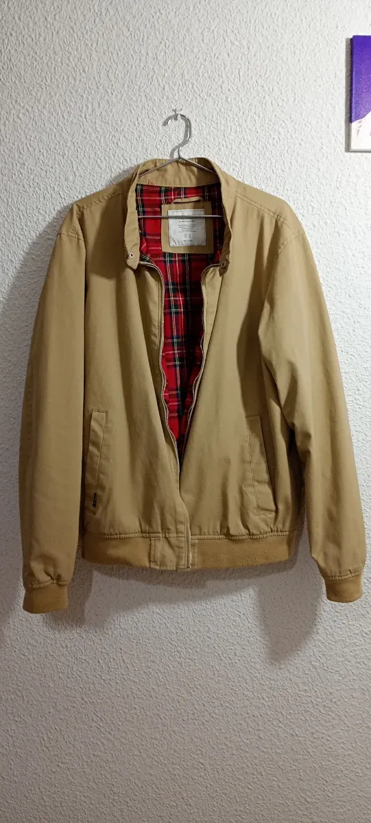 Chaqueta Bomber Pull&Bear Harrington Beige