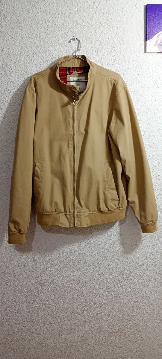Chaqueta Bomber Pull&Bear Harrington Beige