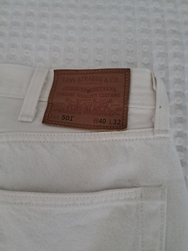 Levi's 501 W40 L32 Blanco