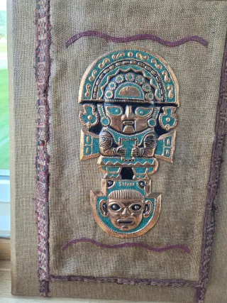 Cuadro Inca Perú Metal y Tela funeraria