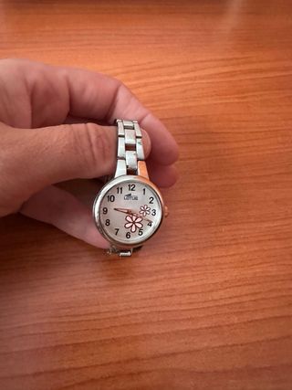 Reloj Lotus niña flores plata