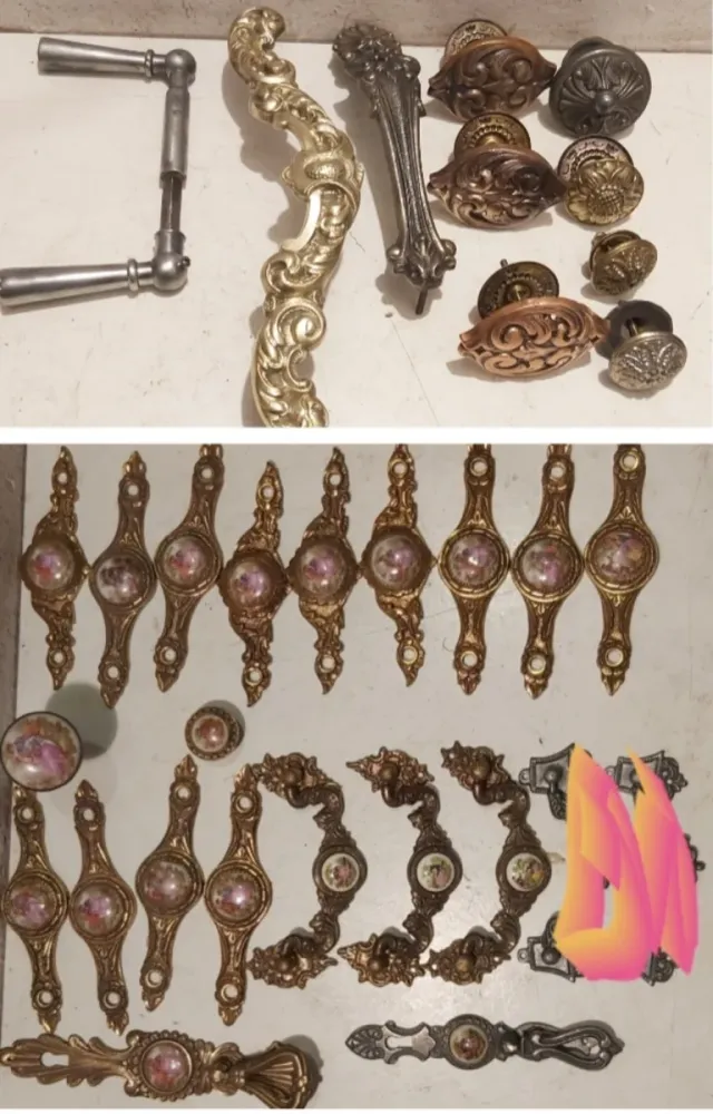 Lote tiradores pomos limoges antiguas para muebles