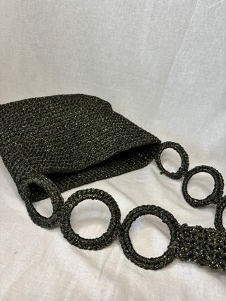 Borsa uncinetto verde con anelli