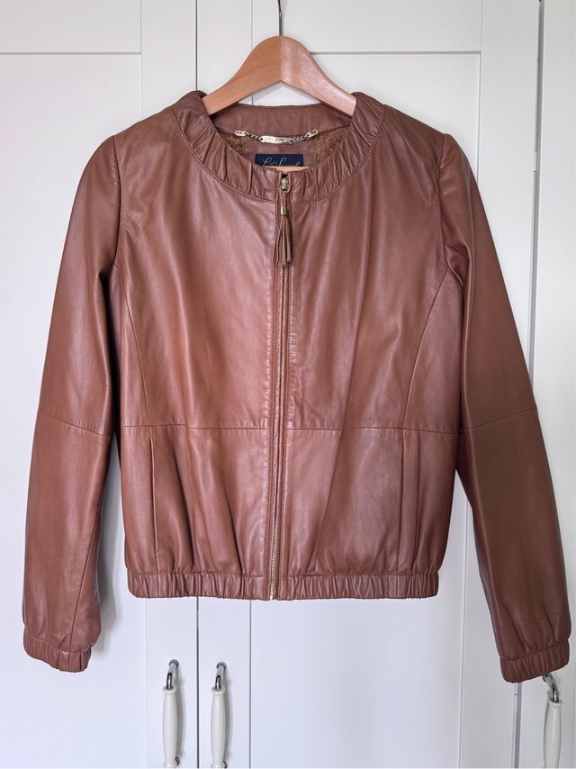 Giacca in pelle Luisa Spagnoli marrone