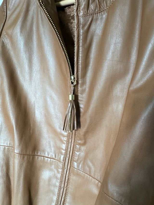 Giacca in pelle Luisa Spagnoli marrone