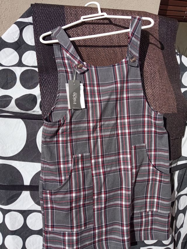 Peto Inside Talla M Cuadros Gris