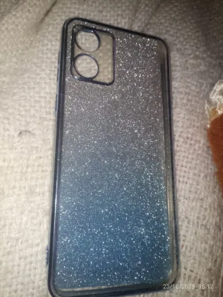 Cover Glitter Blu/Argento Motorola E13
