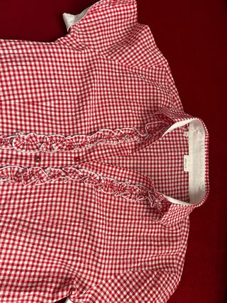 Camicia donna a quadri rossa e bianca