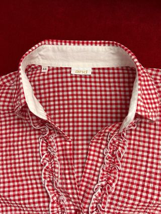 Camicia donna a quadri rossa e bianca
