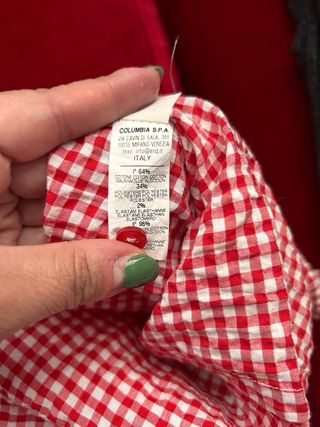 Camicia donna a quadri rossa e bianca