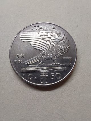 Moneta Italia 1941 XIX Aquila Fascio