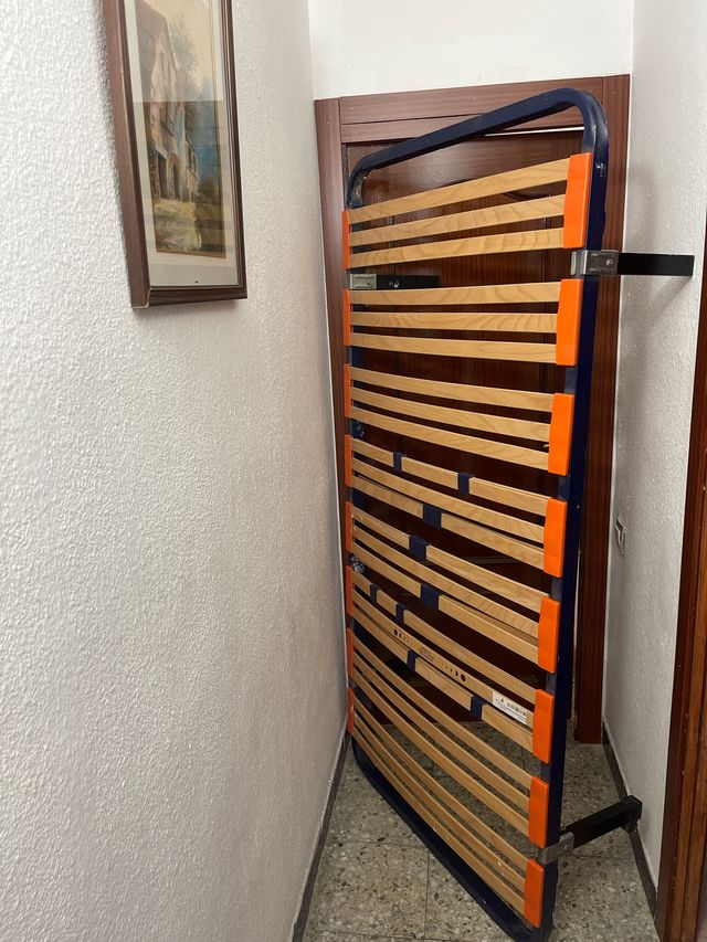 Somier cama metálico y madera