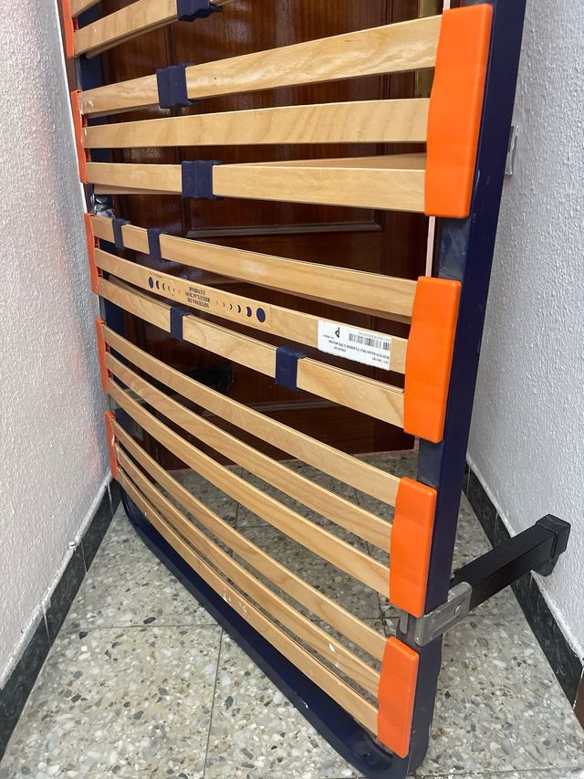 Somier cama metálico y madera
