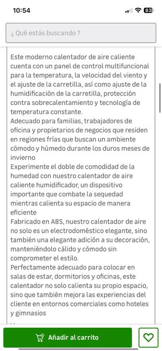 Calentador de escritorio blanco