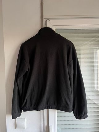 Sudadera polar negra con cremallera "As You Wish"