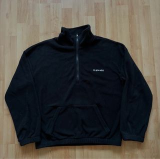 Sudadera polar negra con cremallera "As You Wish"