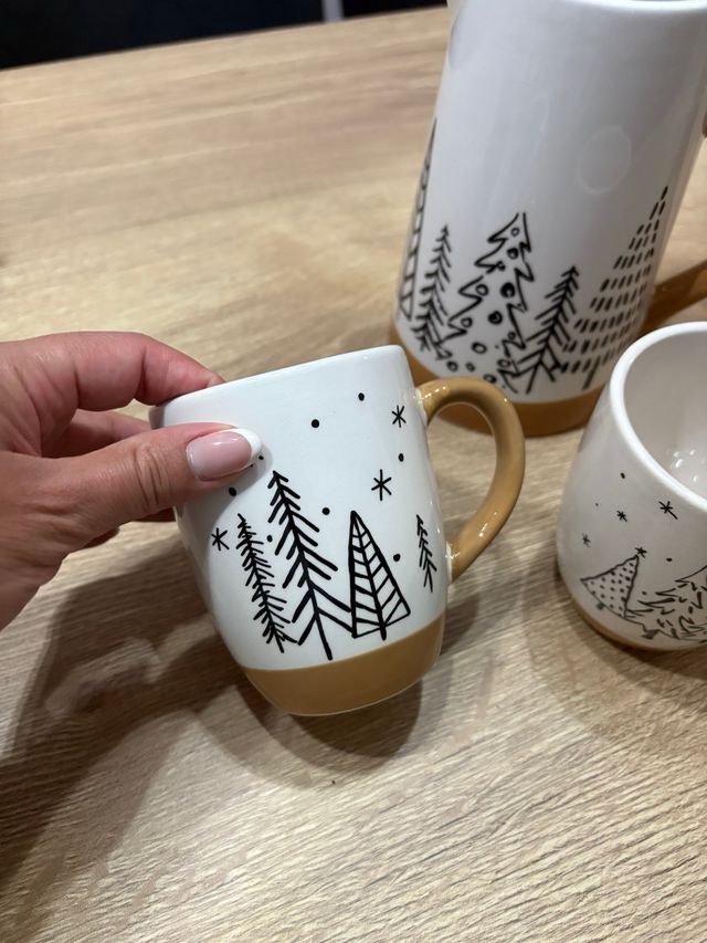 Set 2 tazze e caraffa ceramica