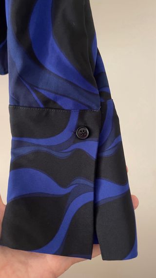 Camisa / blusa Zara Estampada Azul y Negra