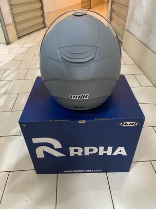 Casco Moto Gris Unik Talla L