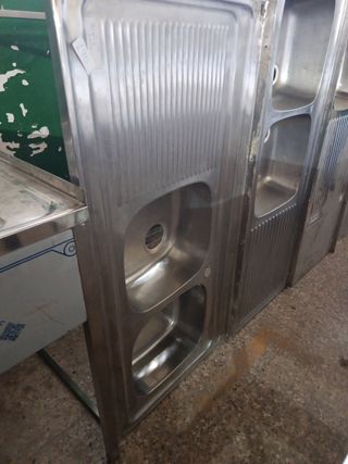 FREGADERO DOBLE SENO ESCURRIDOR ACERO 658746091