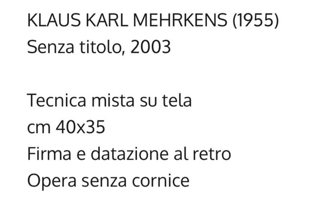 Opera d'arte Karl Klaus Mehrkens