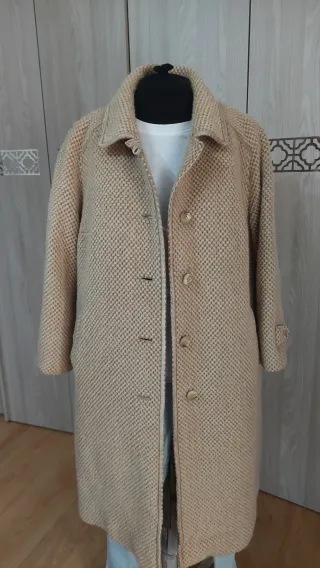 Cappotto Lana e Mohair Vintage Donna Beige tg 50