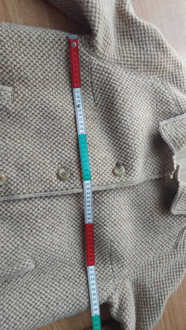 Cappotto Lana e Mohair Vintage Donna Beige tg 50