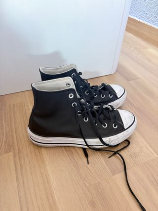 Converse Cuero Negro Mujer Talla 39
