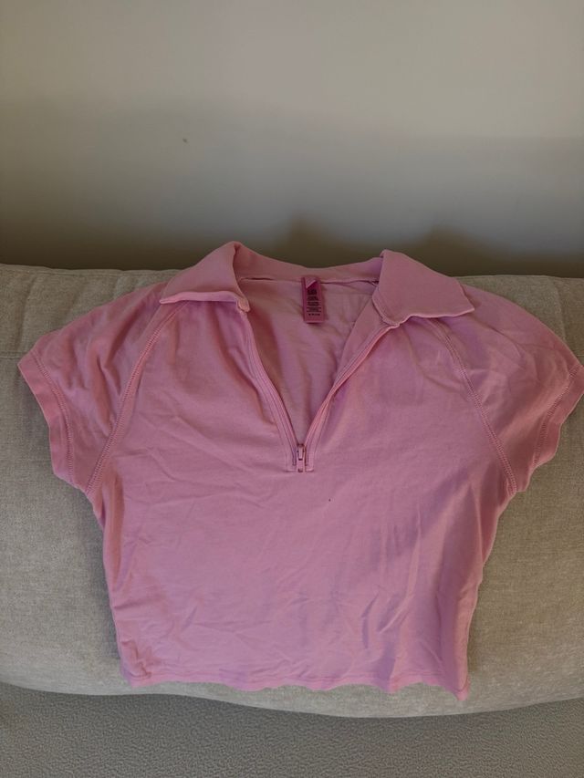 Top Skims Rosa Corto Cremallera