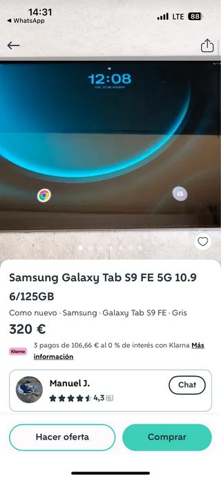 Samsung Galaxy Tab S9 FE 5G 10.9