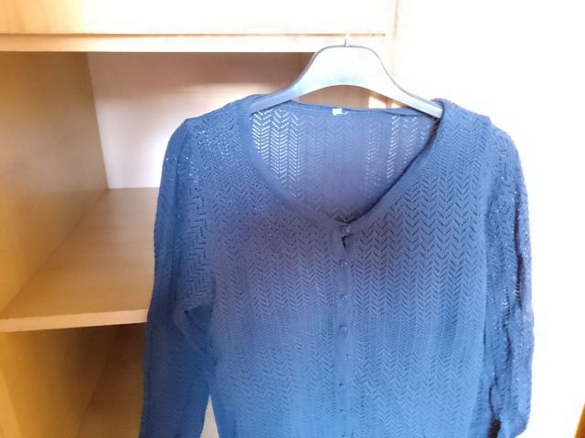 Maglietta donna traforata blu