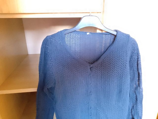 Maglietta donna traforata blu