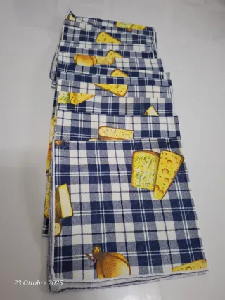 Set 12 Tovagliette Cotone Fantasia Formaggio