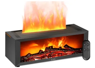 Camino de mesa con efecto fuego