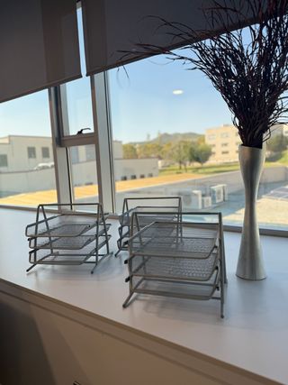 Lote 3 bandejas metálicas apilables oficina