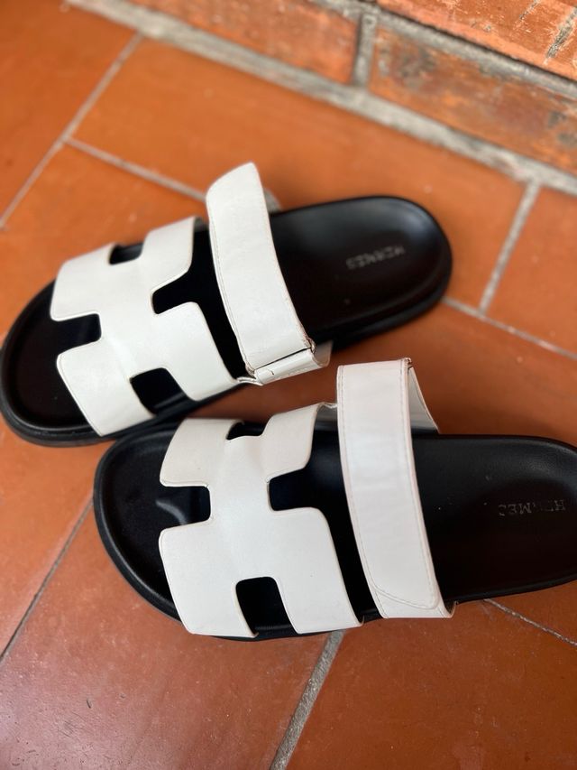Sandalias Hermes Blancas y Negras