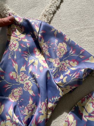 Vestido Laagam flores azul y rosa
