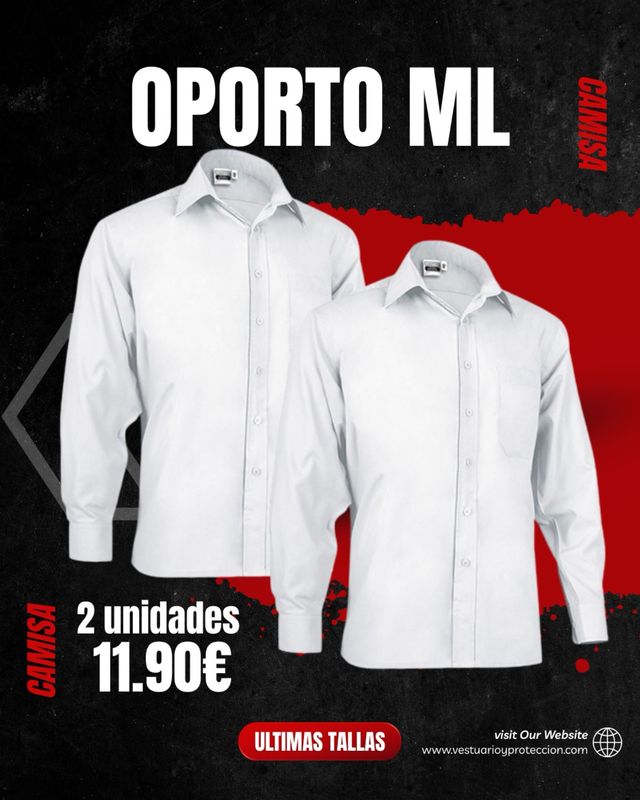 Camisa Oporto ML Blanca Manga Larga