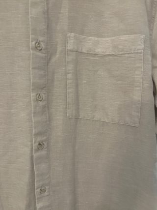 Camisa Lino Beige Hombre Talla L Pull&Bear