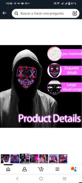 Mascara LED Halloween