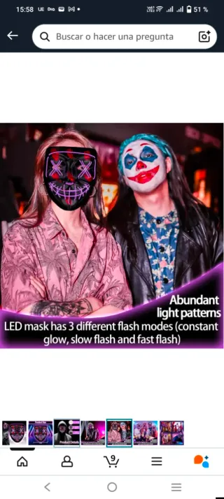 Mascara LED Halloween