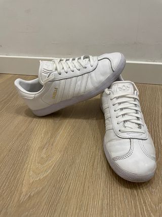 Zapatillas Adidas Gazelle blanca piel Talla 39 1/3
