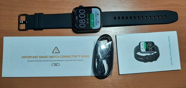 Smartwatch color negro con aplicación para móvil