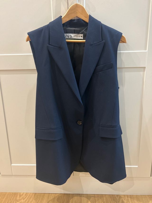 Chaleco blazer Zara azul marino Talla S