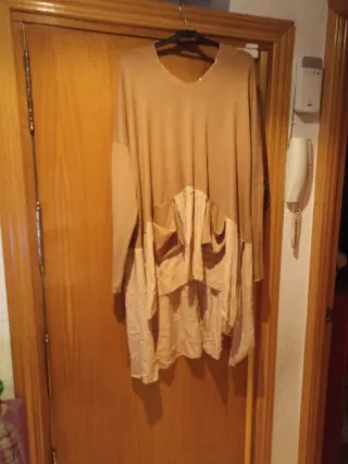 Jersey oversize beige/marrón T.44/46