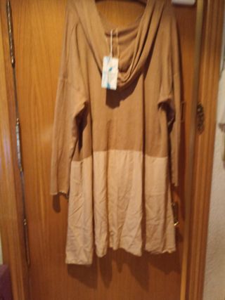 Jersey oversize beige/marrón T.44/46